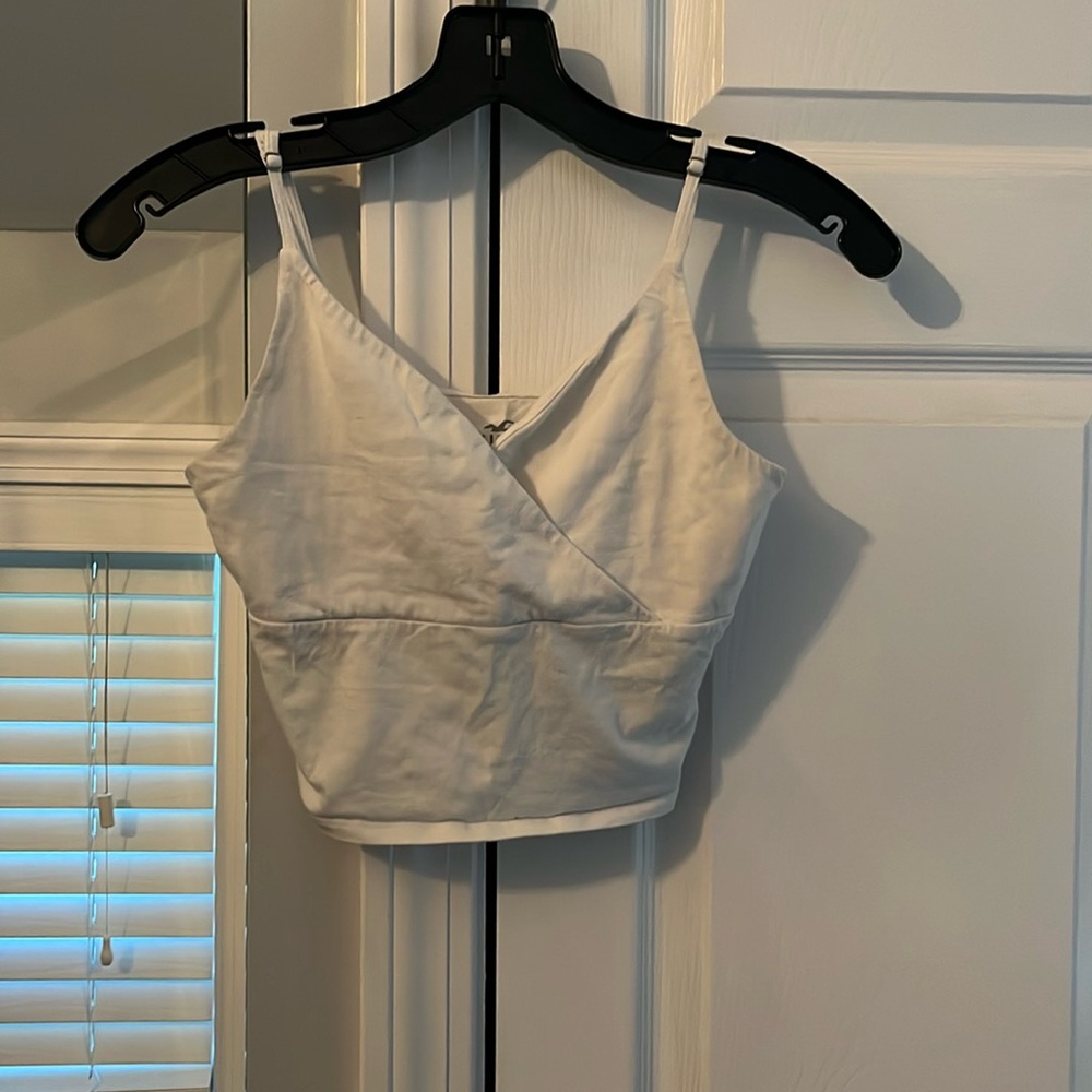 White Hollister cropped tank top